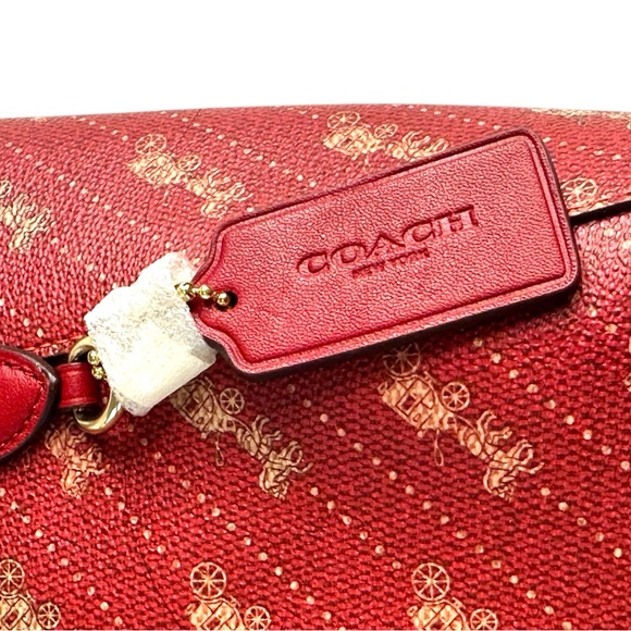 Coach Red Horse and Carriage Tote Bag with Monogram Pattern- Like New - Picture 6 of 12